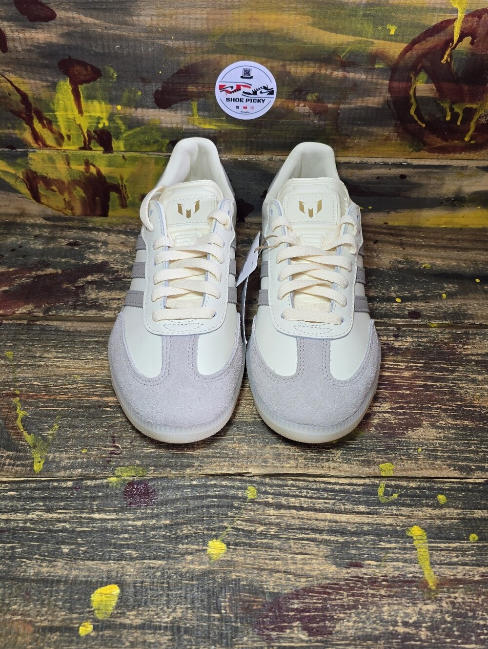 adidas x Lionel Messi Samba Messi Cream White Men Sz 6 Casual Shoes JQ0266 new - Picture 2 of 8